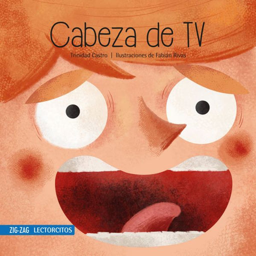 Book cover of Cabeza de TV with an illustration of a boy's face.