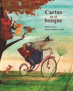 Book cover of Cartas en el Bosque with an illustration of a frog riding a bike.