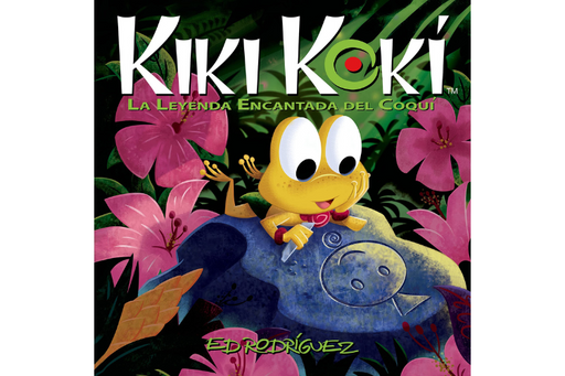 Book cover of Kiki Koki la Leyenda Encantada del Coqui with an illustration of a bee drawing.