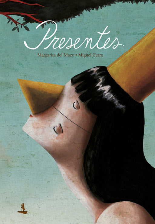 Book cover of Presentes with an illustration of a person looking up with a beak on.