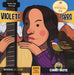 Book cover of Violeta Parra para Ninas y Ninos with an illustration of Violeta Parra with a bird and a guitar