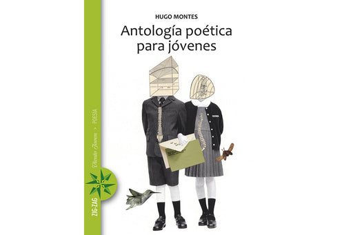 book cover depicting an illustration of two school kids with geometric illustrations replacing their heads