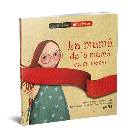 Book cover of La Mama de la Mama de mi Mama illustrates a woman with a red ribbon.