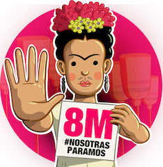 Frida Kahlo cartoon holding out a hand