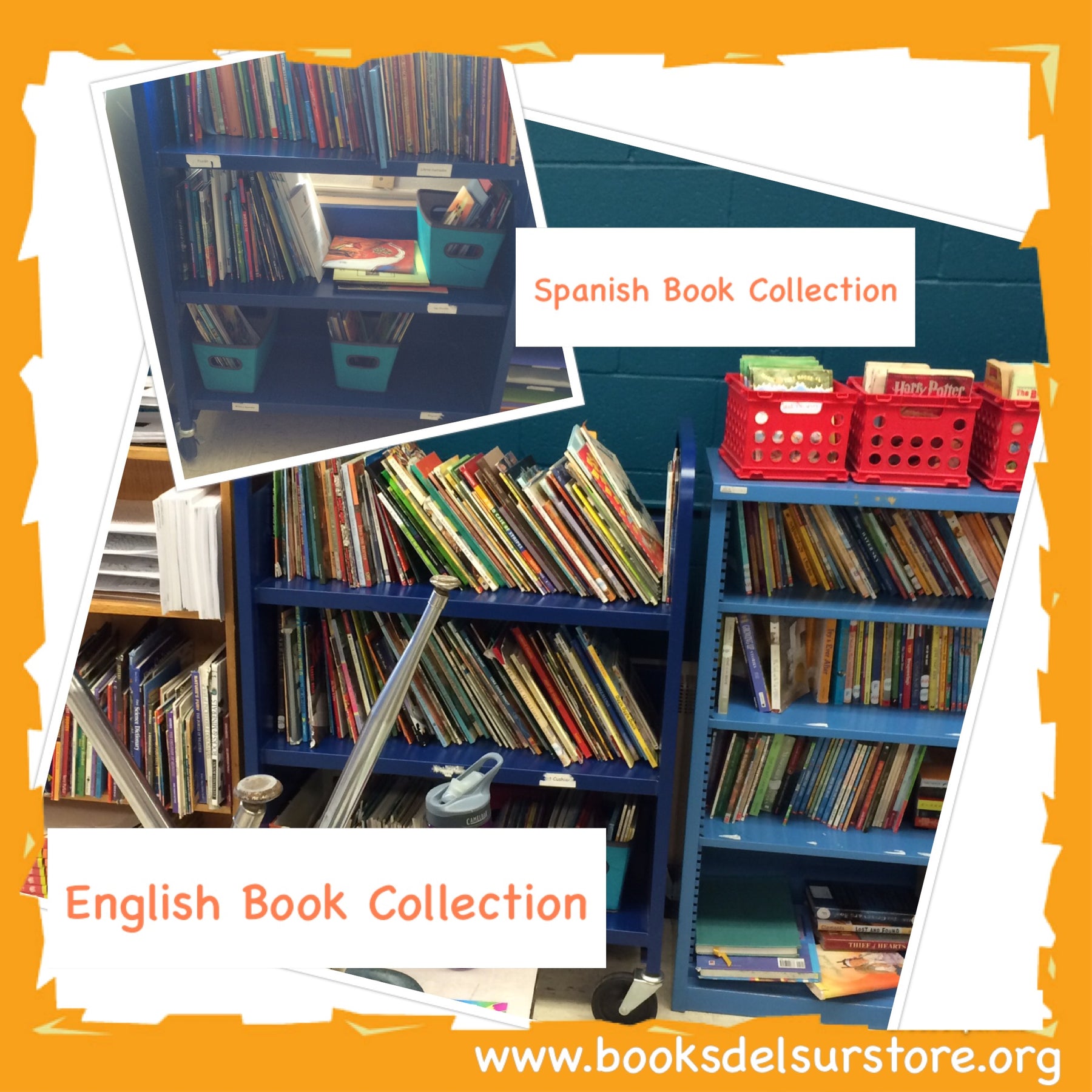 Spanish Book Collections on shelves