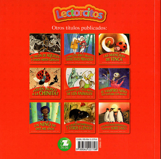 backcover of the book with nine photos of other books of the Lectorcitos series.