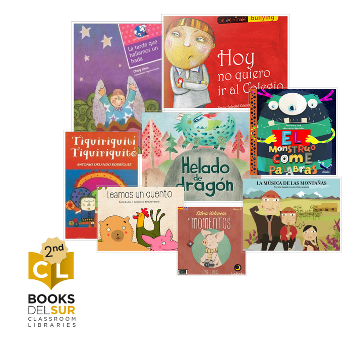 Photo of eight different books available for second grade classroom libraries.