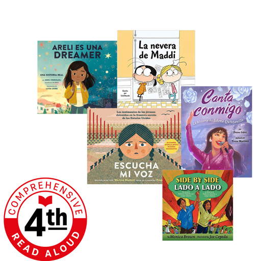 Photo of five different available books for fourth grade comprehensive read aloud collection sets.