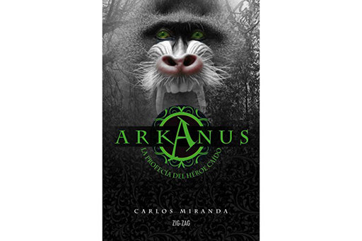 Arkanus La profecía del héroe caído cover depicting the face of a Mandrill