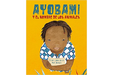Book cover of Ayobami y el Nombre de los Animales with an illustration of a little girl holding a piece of paper.