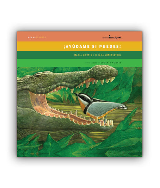 Book cover of Ayudame si Puedes with an illustration of an alligator eating.