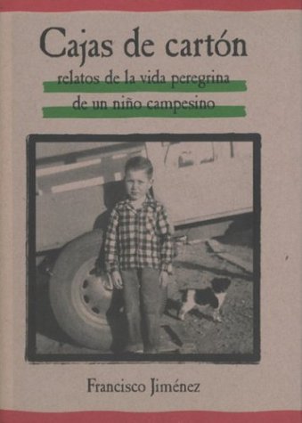 Book cover of Cajas de Carton with an image  of a boy.
