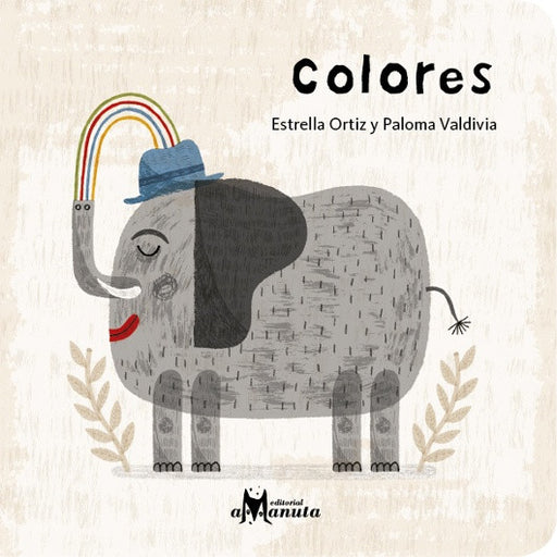Book cover of Colores depicting an illustration of an elephant.