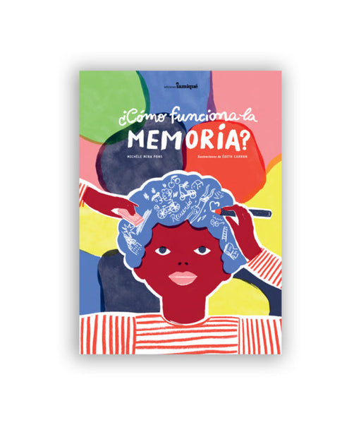 Book cover of Coo Funciona la Memoria with an illustration of a person drawing random doodles on their hair.