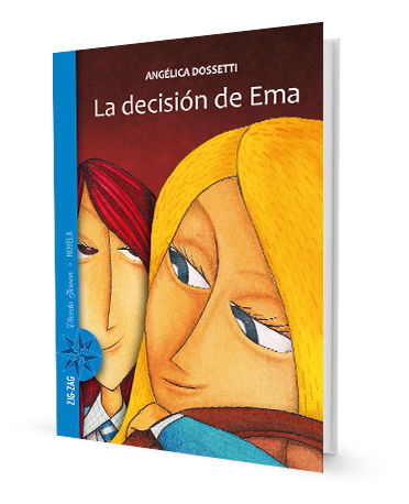 Book cover of La Decision de Ema illustrates two girls hugging.