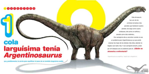 inside page shows an illustration of an Argentinosaurus.