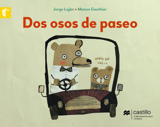 Book cover of Dos Osos de Paseo with an illustration of two bears driving in a car.