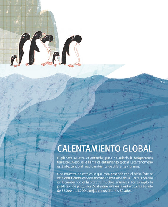 Inside page shows a group of sad penguins