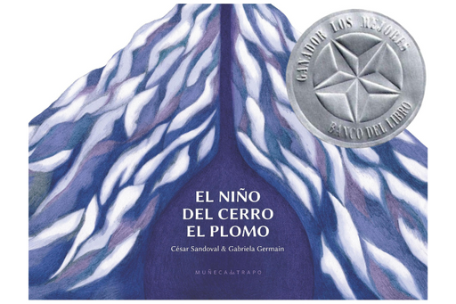 Book cover of El Nino del Cerro el Plomo with an illustration of a purple mountain.