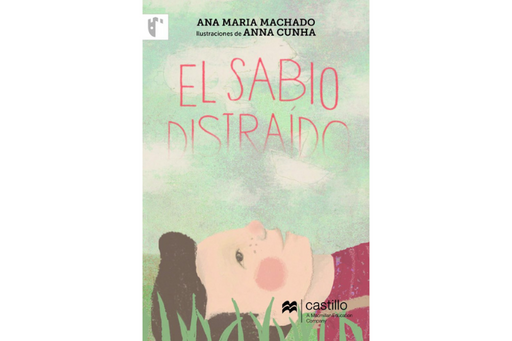 Book cover of El Sabio Distraido with an illustration of a boy laying in grass.