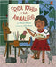 Book cover of Frida Kahlo y sus Animalitos with an illustration of Frida painting with animals.