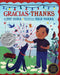 Book cover of Gracias with an illustration of a boy holding a book.