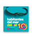 Book cover of Habitantes del mar del 1 al 10 with a photograph of  a sting ray.