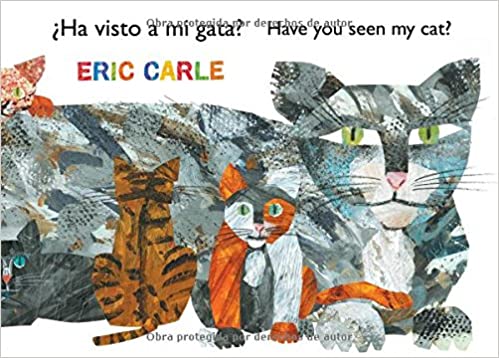 Book cover of Ha Visto a mi Gata with an illustration of five different cats.