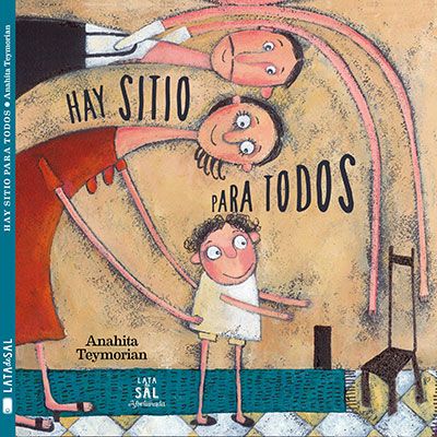Book cover of Hay Sitio para Todos with an illustration of stretchy people.