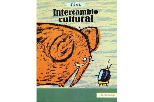 Book cover of Intercambio Cultural with an illustration of an elephant watching tv.