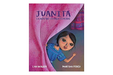 Book cover of Juanita la Nina que Contaba Estrellas with an illustration of a girl peaking her head out from behind a curtain.
