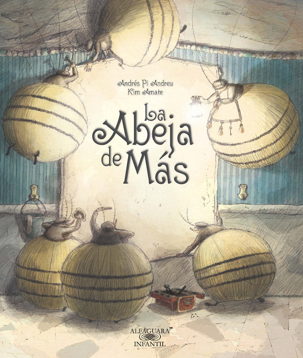 Book cover of La Abeja de Mas with an illustration of bees in a hive.