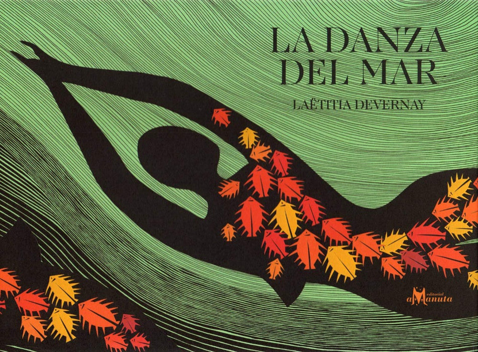 Book cover of La Danza del Mar with an illustration of a person's shadow with bugs.