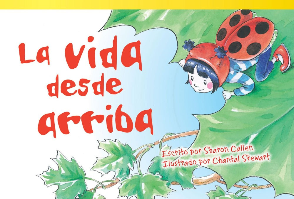 Book cover of La Vida Desde Arriba with an illustration of a girl dressed as a lady bug.