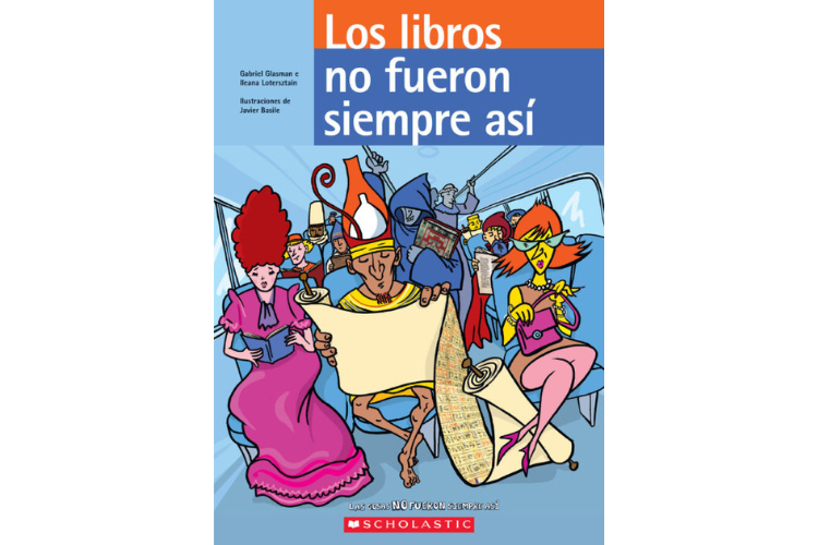 Book cover of Los Libros no Fueron Siempre Asi with an illustration of people sitting in a bus.