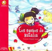 Book cover of Los Suenos de Natalia with an illustration of a little girl laying on clouds.