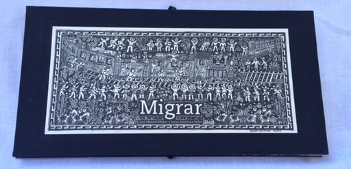 Book cover of Migrar illustrates an ancient drawing of people.
