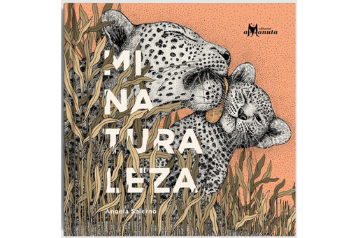 Book cover of Mi Naturaleza with an illustration of an adult cheetah licking a baby cheetah's face.