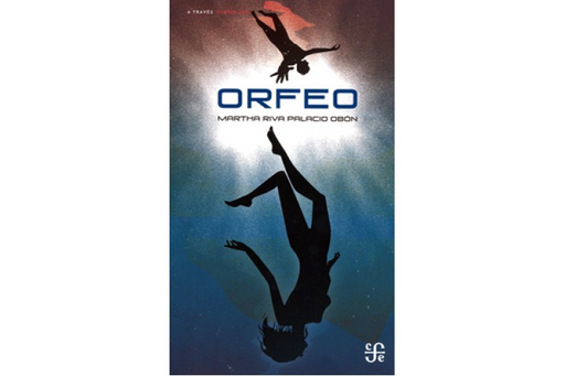 Book cover Orfeo with an illustration of a girl falling upside down.