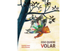 Book cover of Oso Quiere Volar with an illustration of a bear with hand made wings and a tree.