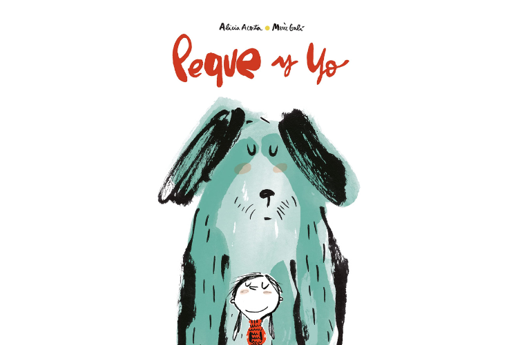 Book cover of Peque y Yo with an illustration of a dog and a child.