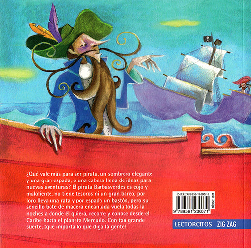 Back cover shows a pirate watching another ship.
