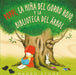 Book cover of Poppi la Nina del Gorro Rojo y la Biblioteca del Arbol with an illustration of a child reading under a tree.