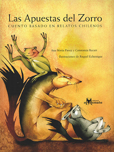 book cover illustrates a frog on a fox and a rabbit
