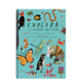 Book cover of Explora tu Mundo Natural with illustrations of all sorts of animals, such as an armadillo, a snake, a woodpecker, a penguin, a seahorse and many others.