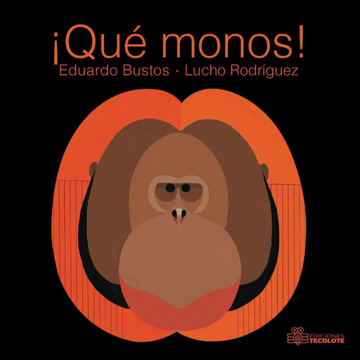 Book cover of Que Monos depicts illustration of a monkey's face.