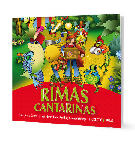 book cover depicts an organillero and a chinchinero surrounded by dancing animals