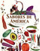 book cover illustration depicts a woman eating fruit and the lower part shows dozens of different vegetables and fruits from America