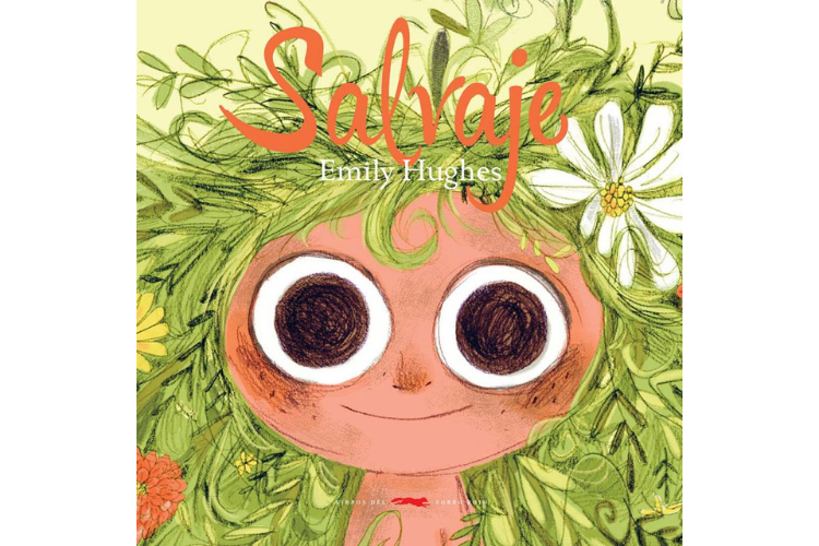 Book cover of Salvaje with an illustration of a person with green curly hair.