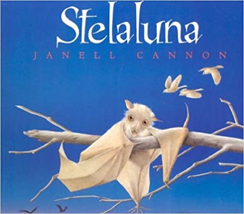 Book cover of Stelaluna with an illustration of a bat on a branch.